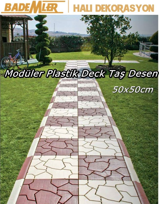 Plastik deck,bahçe yer döşeme,havuz kenarı zemin kaplama,plastik geçmeli karo,50x50 karo,modüler zemin plastik,plastik karo,Dış Mekan Zemin Kaplama,Modüler Plastik Deck Taş Desen