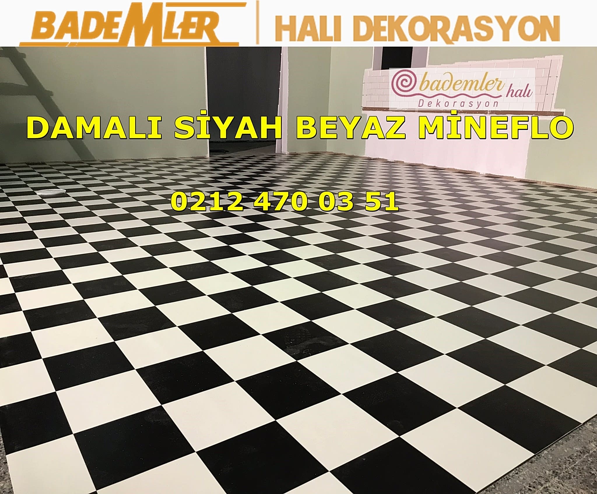 Mineflo Pvc yer döşemesi Damalı siyah beyaz mineflo ucuz pvc yer döşeme stüdyo mineflosu,kareli mineflo,damalı mineflo